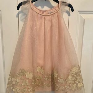 Catherine Malandrino Toddler Girl Blush Pink & Gold Tulle Dress 2T NWOT